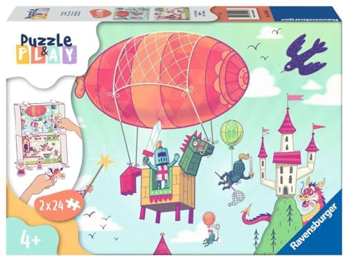 Ravensburger Kinderpuzzle Puzzle&Play 05596 - Royale Party - 2x24 Teile Puzzle für Kinder ab 4 Jahren