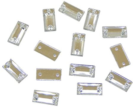 200Stk. Strasssteine zum aufnähen Glitzersteine zum annähen Baguette Set, 10x5 mm, Kristall Acrylsteine Crystal Flatback für Kleidungsstück Basteln Kleidung und Tasche Deko