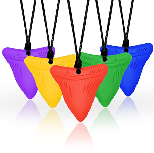 Silicone Pendant Necklace, Soft Durable Wearable Accessory, BPA Free Silicone Necklace Alternative for Everyday Use, Lightweight Comfortable Design for Teens and Adults(Shark Teeth)