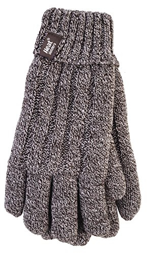 HEAT HOLDERS - Damen Extra Warm Winter Handschuhe | Strick Handschuhe mit Innen Flauschig Fleece Gefüttert (S-M, Kitz)