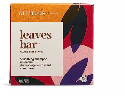 ATTITUDE Nourishing Shampoo Bar, Natural Origin, For Healthy-Looking and Soft Hair, Avocado Oil, EWG Verified & Clean Ingredients, Vegan, Sandalwood, 113 g