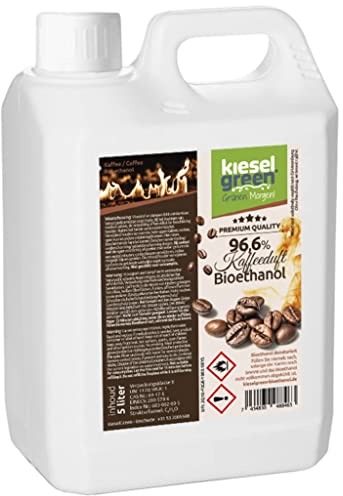 KieselGreen Bioethanol 5 Liter mit Duft für Ethanol-Kamin, viele Sorten - Bio Ethanol als Raumduft in vielen Duftnoten - Parfüm für Bio Ethanol Kamin Indoor oder Bioethanol Tischfeuer (K,5)