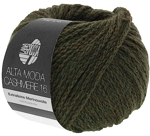 LANA GROSSA Alta Moda Cashmere 16 | Feinste 16 Mikron Merinowolle mit Kaschmiranteil | Handstrickgarn aus 78% Schurwolle (Merino) 12% Kaschmir & 10% Polyamid (Nylon) | 50g zum Stricken | 110m Garn 58