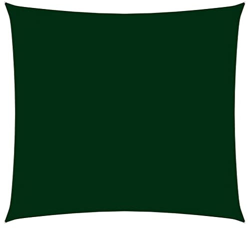 SKM Voile de Parasol Tissu Oxford carré 6x6 m Vert foncé