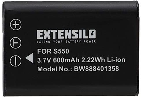 EXTENSILO Akku kompatibel mit Nikon Coolpix S560 | S550 Kamera (600 mAh, 3,7 V, Li-Ion)