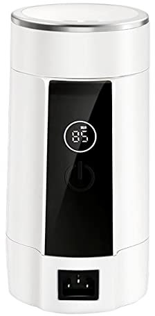 Bollitore per acqua calda da viaggio, bollitore elettrico, portatile, in acciaio inox, piccolo 600 ml, bianco