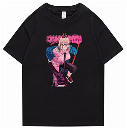 INDIRAN Chainsaw Man T-Shirt for Men Women Teens Power Cosplay Costume Casual Loose Graphic Printed Short Sleeve T-Shirt