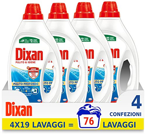 Dixan Waschmittel, flüssig, Hygiene, 19 x 4 Waschgänge
