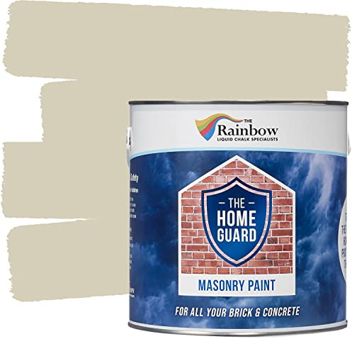 Rainbow Chalk Markers Masonry Paint - 2.5L Cotton | Non-Toxic & Water-Based Exterior Masonry Paint for Outdoor Weather Protection | Anti-Cracking & Flaking for Smooth Brickwork | Opaque Matte Finish