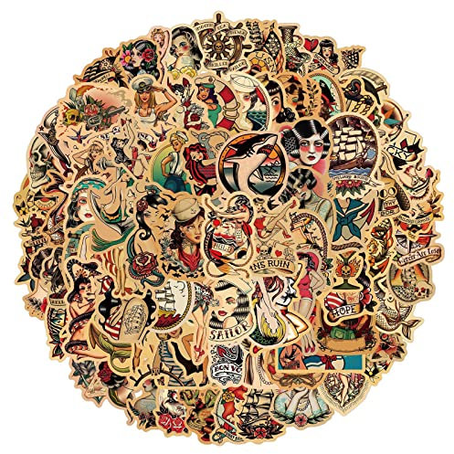 Adkumil Anime 100pcs Vintage Sexy Girl Multicolor Cartoon Stickers for Adults, Waterproof Vinyl Decals for Laptop, Water Bottle, Skateboard, Car