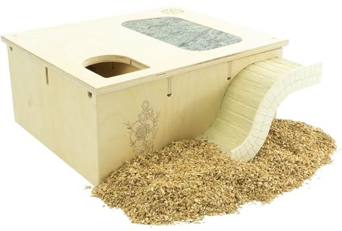 Getzoo Wohnhaus Eduardo - Individuell gestaltbares Kleintierheim aus robustem Multiplex Holz - Flexibles Design mit Leiter - Optimal für Nagetiere und Kleintiere (Eduardo Premium)