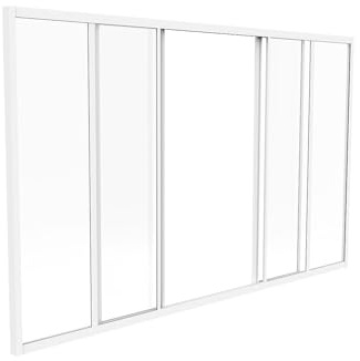 Vente-unique-Verriére coulissante en Aluminium thermolaqué Blanc 180x105 cm - Ravena