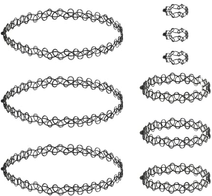 Ozmw tattoo kette halskette im 90er Jahre Style(Schwarz)
