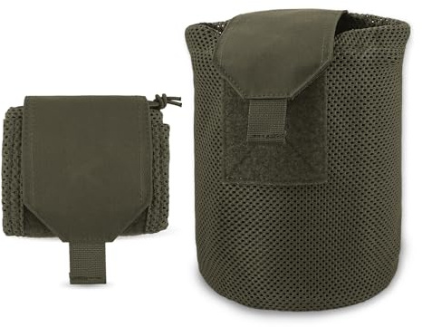KRYDEX GEAR Taktische Dump Pouch, Molle Faltbar Mag Tasche Net Drawstring Recycle Tasche Recovery Tool Pack (Ranger Grün)