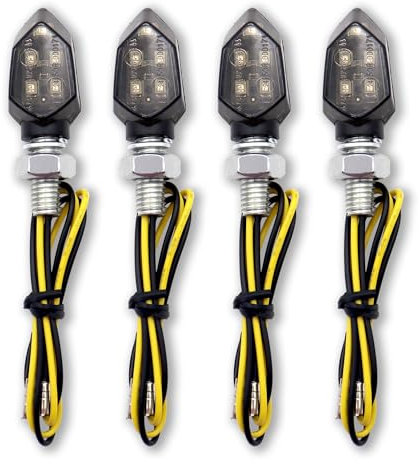 DIYoung 4 Indicatori di Direzione per Moto a LED, Mini luci per Moto Impermeabili da 12 V, Omologate E per Mmoto, Auto a Pedali