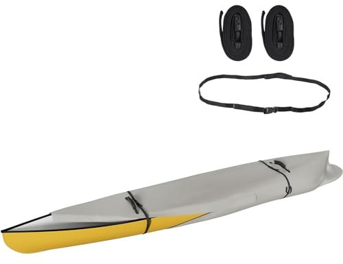 Nukugula Waterproof Kayak Cover, 100% Protection, Universal Fit for 17-19ft Kayak Boats, Includes Storage Bag, Gray, 3-Year Warranty