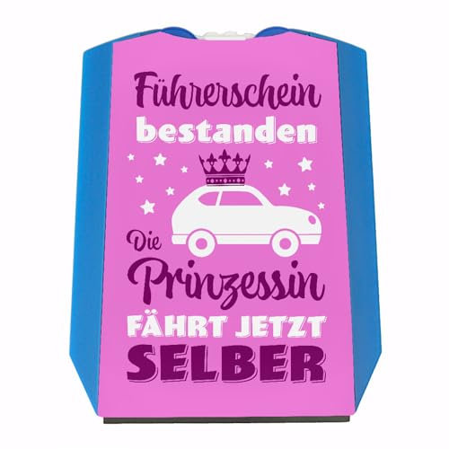 Prinzessin Parkscheibe mit Spruch Führerschein bestanden Auto-Zubehör für volljährige Fahrer Vermeide Strafzettel beim Parken Frauen Pink Mädchen