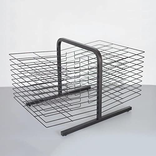 XNXYSMKJ Doppelseitiger Draht-Kunst-Trockenständer, flexible Regale, Desktop-Kunstwerk-Aufbewahrungs-Präsentationsständer für Klassenzimmer, Malerei, Handwerk, A3-Papier/20 Regale