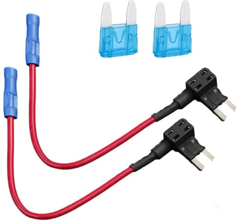 2 Pcs Car Fuses Tap, Micro Dual-Slot Fuse Piggy Back Adapter, 10 AMP ATM Mini Blade Fuse Holder, Add-a-Circuit Fuse Tap Adapter Kit for Auto Cars, Trucks, Boats, Easy Installation