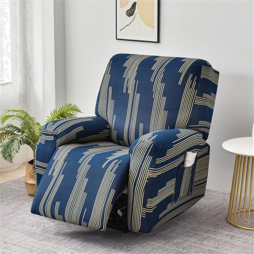 FANSU Housse de Fauteuil Relax Extensible 1/2/3 Places Mode Housse de Fauteuil Relax Inclinable Electrique avec Poche, Lavable Protege de Meubles pour Canapé Inclinable (Doubler,1 Places)