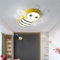 WJLL LED Deckenlampe Kinderzimmer Licht Biene Design Deckenleuchten für Kinder 66W Dimmbar Kronleuchter mit Fernbedienung Nachtlicht Decke Leuchte Jungen Mädchen Schlafzimmer Beleuchtung Lampe yellow