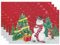 Banchif Tischsets Weihnachten Das Tischset Ist Mit Weihnachtsbaum und Schneemann Motiv Abwaschbar rutschfest Abgrifffeste Hitzebeständig PVC Platzsets Tischdeko Weihnachten Set of 4