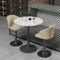 FATIVO Esstisch runder Küchentisch Marmor: Weiß Esszimmertisch Kleiner Skandinavisch Esstisch Ø76cm Rundtisch Luxus Hochglanz Tische für Esszimmer Restaurant Cafe Schwarz Metall Tischbeine 76×100CM