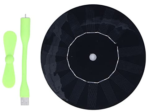 Qukaim Ventilador USB pequeño USB para coche, ventilador de escape de coche multifunción, redondo, alimentado por energía solar, silicona monocristalina de 5 W, ideal para ventilación en vehículos