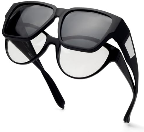 Face Shadow Polarisiert Überzieh Sonnenbrille über Normale Brille Herren UV400 Schutz, Überbrille für Brillenträger, Ultra Leicht Fahren Angeln