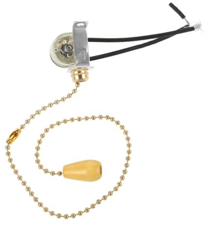 DOITOOL Gold Pull Cord Light Switch Silent Bathroom Switch Chrome Lamp Pull Chain Easy Install