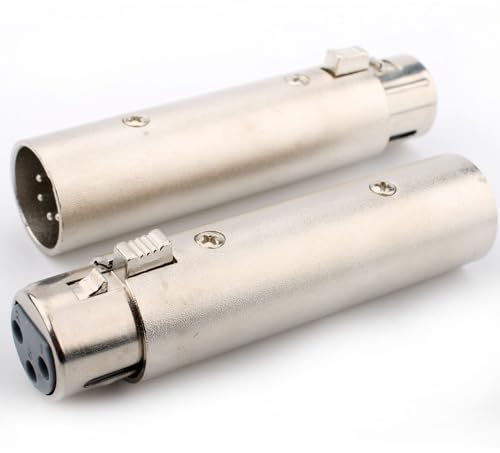 VISSQH 2 pcs XLR 3-Pin To 5-Pin Connectors Adapter,XLR Microphone Audio Socket 3 Pin Panel Mount Microphone Cable Plug 3 Pin To 5-pin Converter
