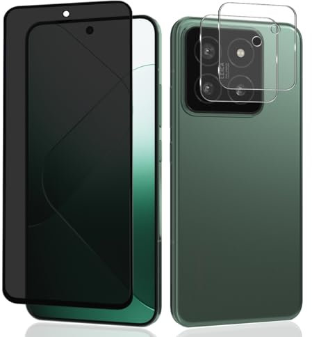 Teenrpov [1+2 Pezzi Privacy Pellicola Protettiva per Xiaomi 14 Vetro Temperato + Pellicola Fotocamera, Anti-Graffio, Anti-Spia Privacy Pellicola Protezione per Xiaomi 14