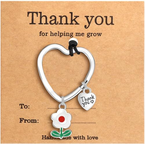 Porte-Clés Coeur Personnalisé pour Maitresse d'École - Cadeau Merci ATSEM et Creche - Fin d'Année