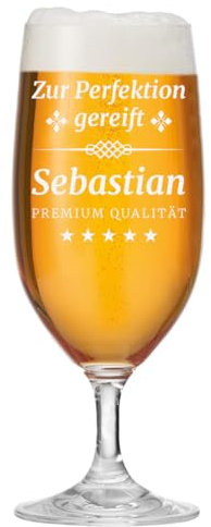polar-effekt Pilstulpe 0,3 Liter mit Gravur - Personalisiertes Bierglas mit Namen - Männergeschenk zum Geburtstag - Glas für Pils, Kölsch & Export