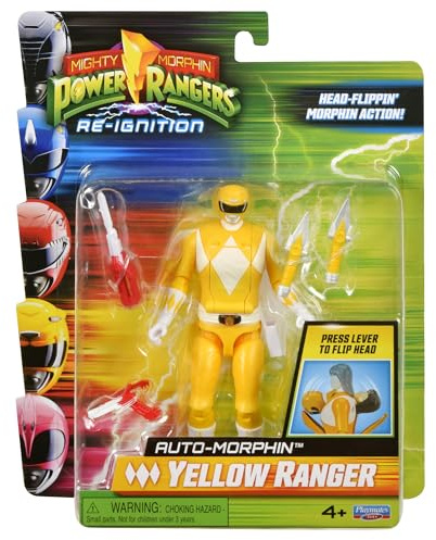Power Rangers Mighty Morphin Auto-Morphin Yellow Ranger Actionfigur