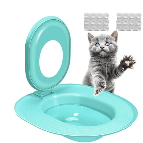 Lunaobrik Katzen Toiletten Trainings Set - Toilettensitz Trainer Für Haustiere | Auslaufsichere & Antihaft Katzentoilette Für Wohnung Badezimmer Haus