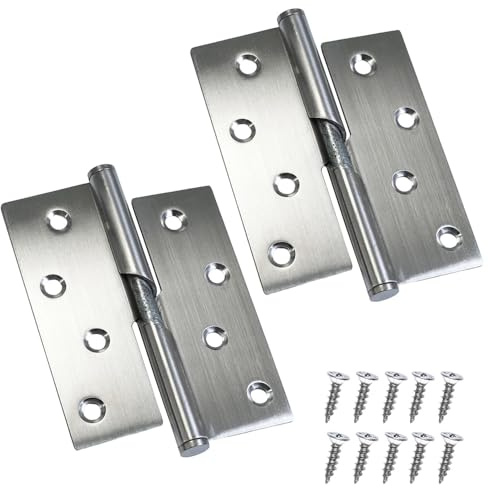 Selyse 100mm Edelstahl Türscharniere mit Hebefunktion für Innen- und Außentüren, stabil und rostbeständig, 1 Paar, geeignet für Holz-, Fenster- und Schranktüren (links)