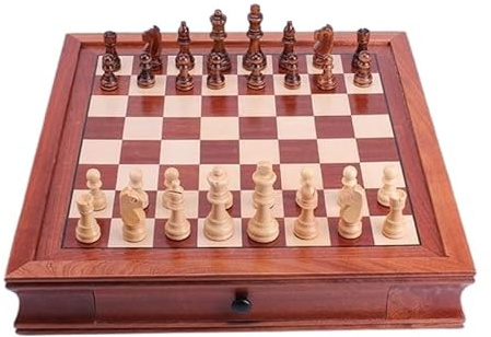 board games Redwood Chess Set International Magnetic Chessman Portable Travel Chessboard Classic Chess Box Drawer magnetic(32 * 32cm)