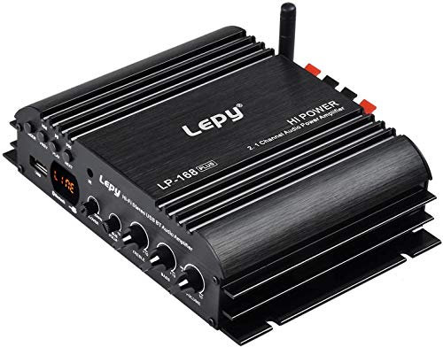 Lepy LP-168 Plus Bluetooth 2.1 Kanal IR 2 x 45W 1 x 68W HiFi Digital Stereo Bass Audio USB MP3 MP4 DVD Auto Verstärker + WINGONEER LED Licht