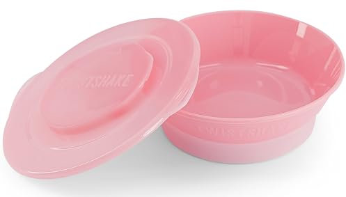 TWISTSHAKE Cuenco con Tapa Alimentación para Bebés de PP y Silicona, Bol sellado, Tazón para Bebé Plato, Vajilla, Sin BPA, 6+ Meses, Rosa pastel
