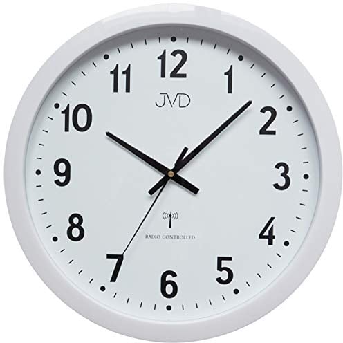 JVD RH652 Wanduhr Funk Funkwanduhr analog weiß rund