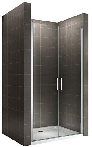 i-flair Duschtür LARA 83x185 cm Verstellbereich von 83-86 cm, Höhe: 185 cm, Duschabtrennung aus 6 mm durchsichtigem ESG Sicherheitsglas mit Nanobeschichtung und Edelstahlgriffe - Alle Größen NC