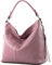 modamoda de T160 Damen Leder Schultertasche Henkeltasche Large handmade in Italy, Farbe:T160 Altrosa
