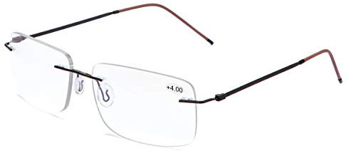 Randlose Progressive Multifokal-Lesebrille für Frauen Männer Titanlegierung Federscharnie Multifokus-Lesegerät Fokus Glaser Intelligenter Zoom Nah Fern Dual-Use-Brillen Blaulichtfilter Computer Brille