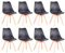 BenyLed Juego de 8 Sillas de Comedor con Asiento Tapizado y Patas de Madera de Haya Ideal para Comedor, Cocina, Salón, Dormitorio, Negro