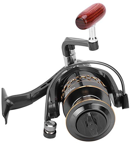 Fishing Reel, KB7000 Portable Metal Sea Fishing Reel Saltwater Reel Ultralight Carp Fishing Reel with Folding Wooden Handle Fishing reels and fishing maintenance tools