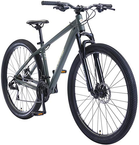 BIKESTAR Hardtail Aluminium Mountainbike Shimano 21 Gang Schaltung, Scheibenbremse 29 Zoll Reifen | 17 Zoll Rahmen Alu MTB | Grün Beige
