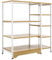HOMCOM Küchenregal Standregal Lagerregal Eckregal mit 7 Einlegeböden rutschfesten Fußkappen Metallregal robust und stabil Metall MDF Stahl Weiß+Natur 90 x 40 x 95 cm