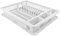 VIRSUS Scolastoviglie con vassoio raccogli goccia, dimensioni 45,5x30x8,5 cm, Scolapiatti plastica per i bicchieri piatti e 2 scomparti per le posate Vari colori (bianco)