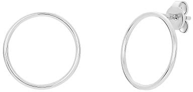 NOELANI Ohrstecker 925 Sterling Silber Damen Ohrschmuck, 1,5 cm, Silber, Kreis, Kommt in Schmuck Geschenk Box, 2030150
